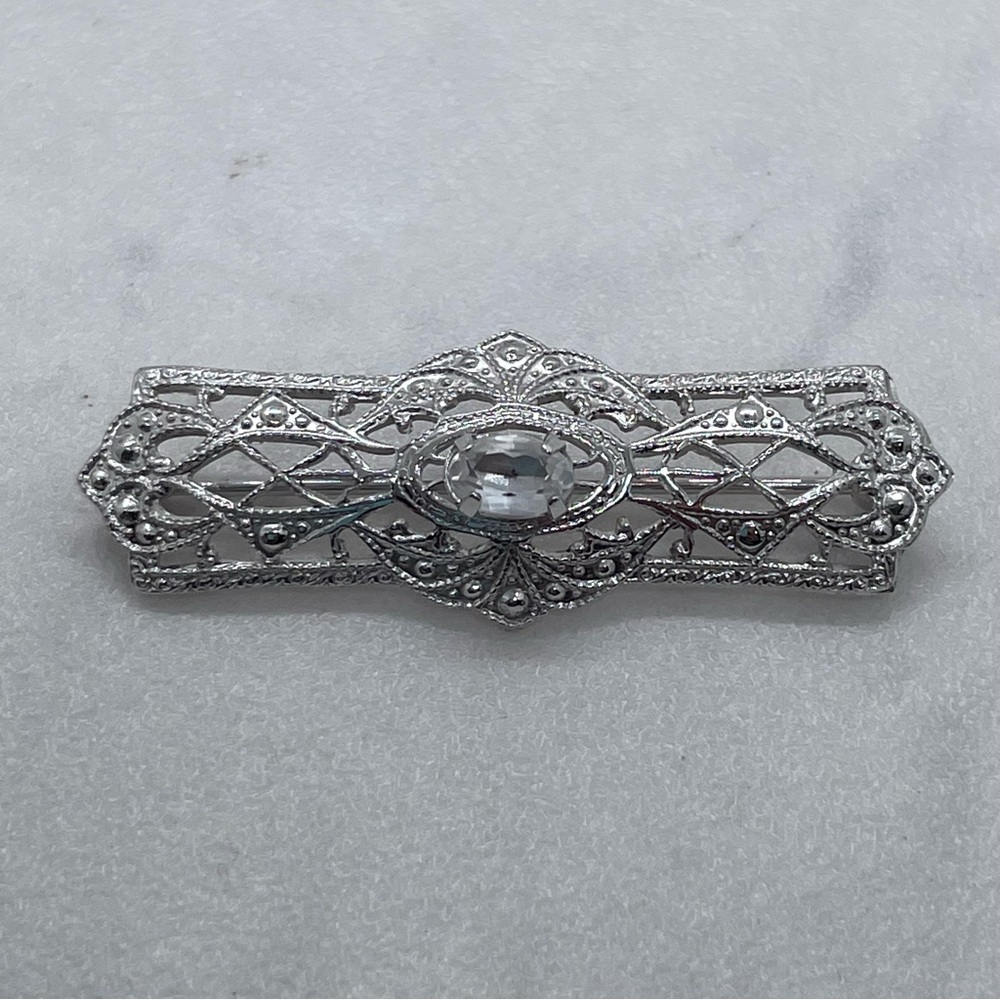 Vintage TK Sterling Tru-Kay Bar Brooch Art Deco Style